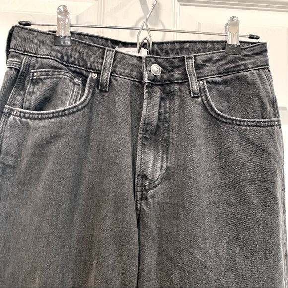 NWOT Forever 21 Dark Gray Wash High-Waisted Wide Leg Jeans - Picture 5 of 14